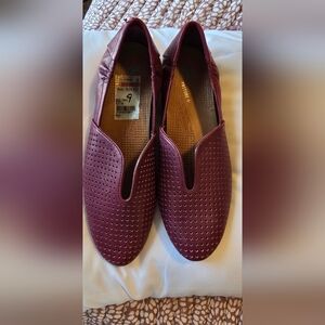 BareTraps Burgundy Perforated Loafers